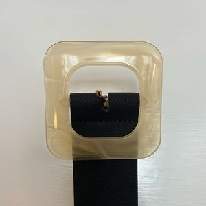 Thick black statement belt